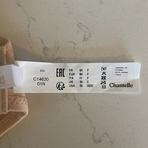 Chantelle Pyramide Smooth Demi Bra in Nude, Size 36DDD‎ /36F , C14620 - Picture 3 of 4